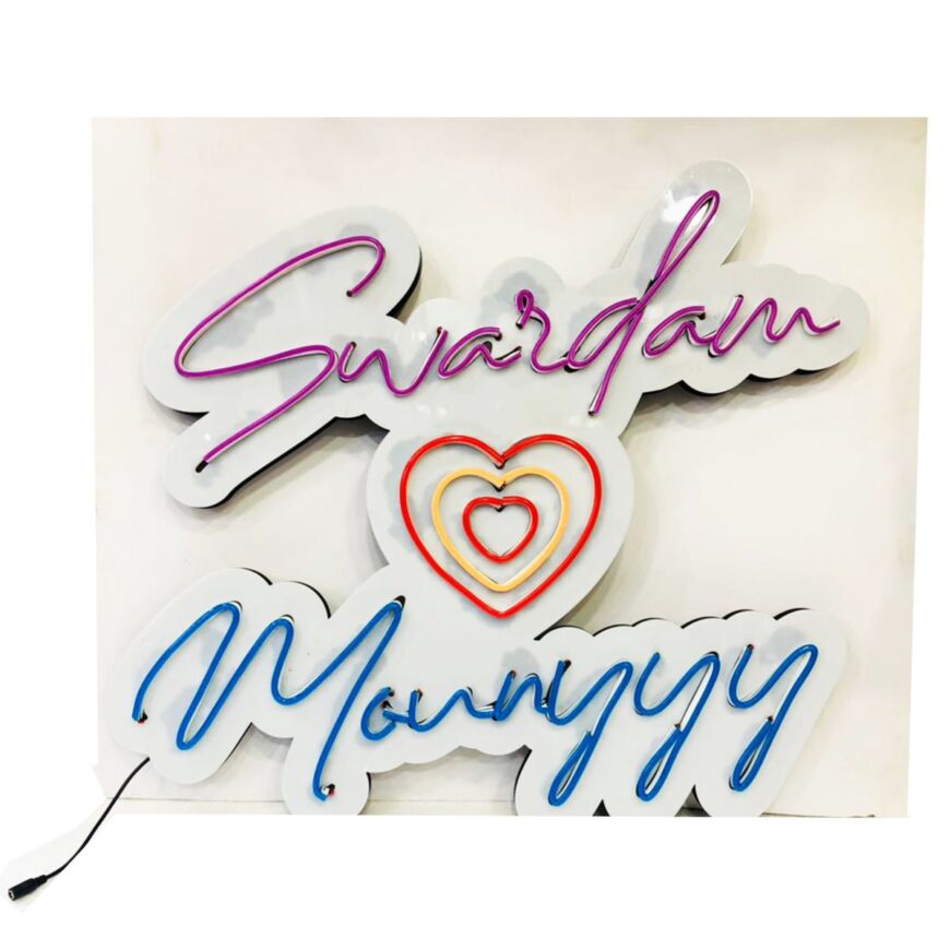 Customized Your Names with Noen Lights Size 24x24 Inches . Amazing Look for your Interior & Bed room Etc.. - Image 3