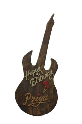 Handicraft Customised wooden Guitar Name Cutouts 6x12 Inches