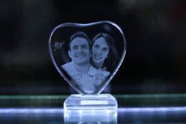 Mini Small Heart Stand Photo Crystal 10x10x1.2 2D