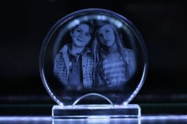 Half Moon Shape Mini Small Photo Crystal 10x10x1.2 2D