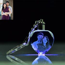 Crystal Key chain With Multi-Color Light