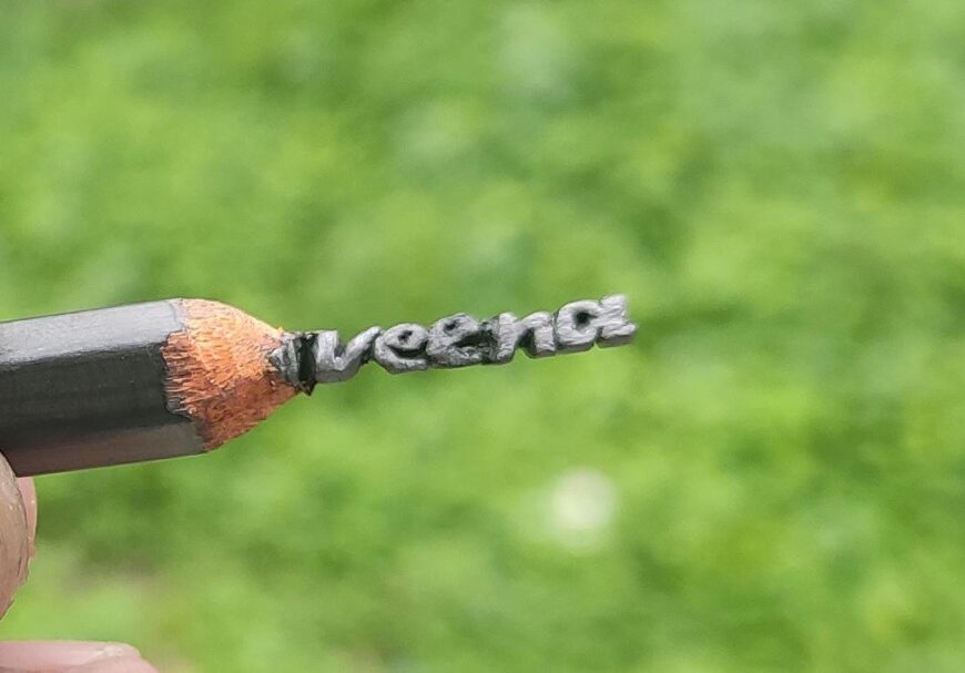 Micro art pencil carving with Frame - Image 8