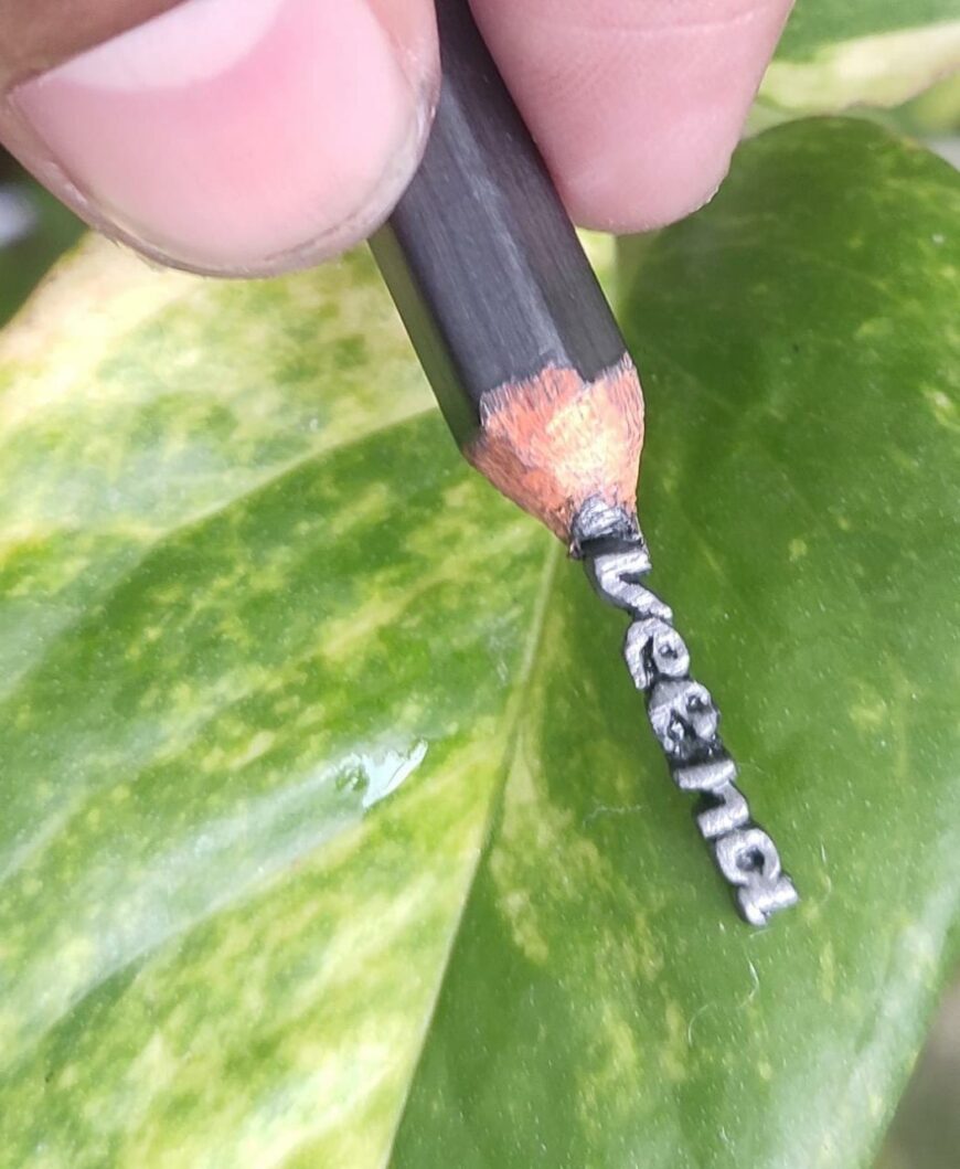 Micro art pencil carving with Frame - Image 9