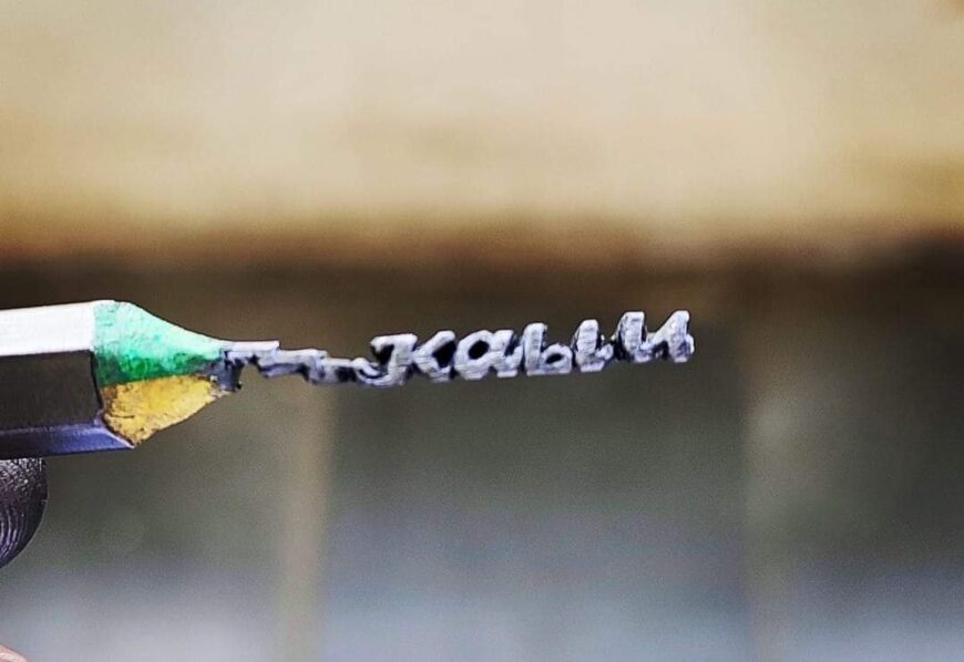 Micro art pencil carving with Frame - Image 5