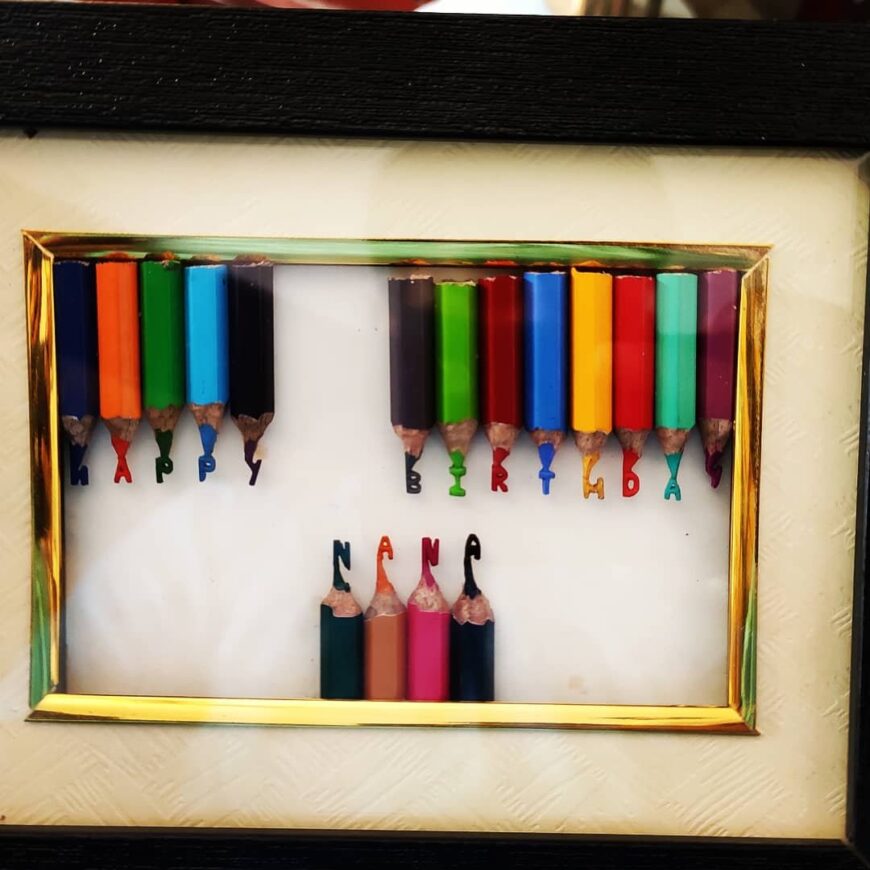 Micro art pencil carving with Frame - Image 3