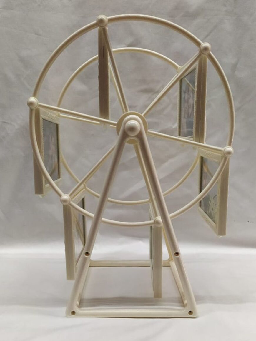 White Solid Personalised Rotating Wheel Photo Stand - Image 3